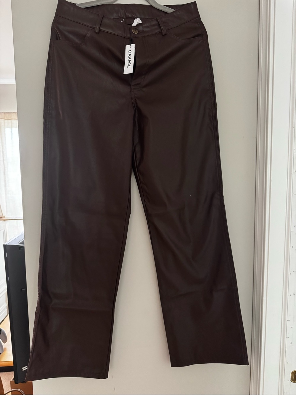 Garage Faux Leather Pants - Brown sz L